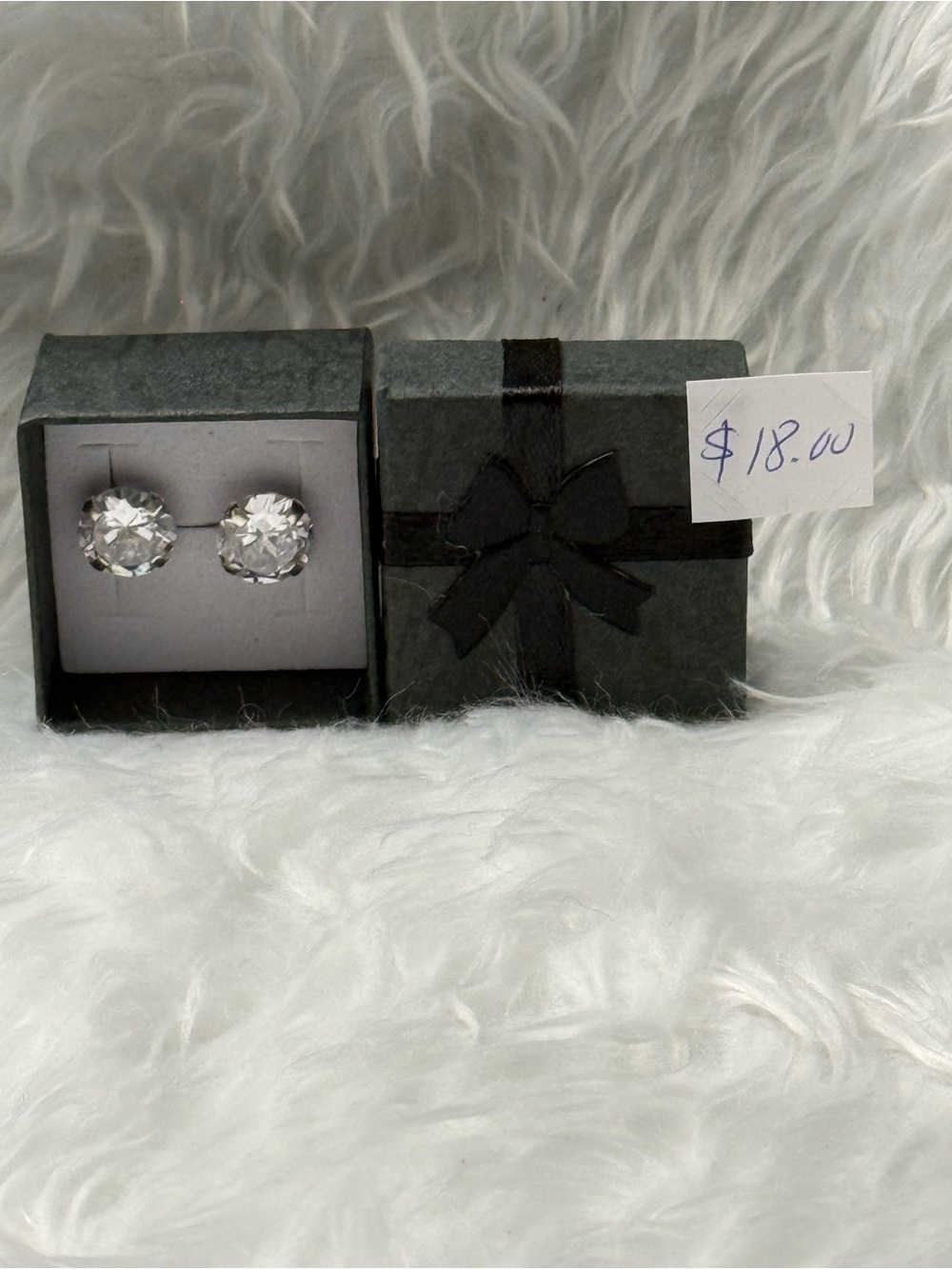 Sterling silver Classic Clear Crystal Stud Earrings - Elegant Women's Jewelry